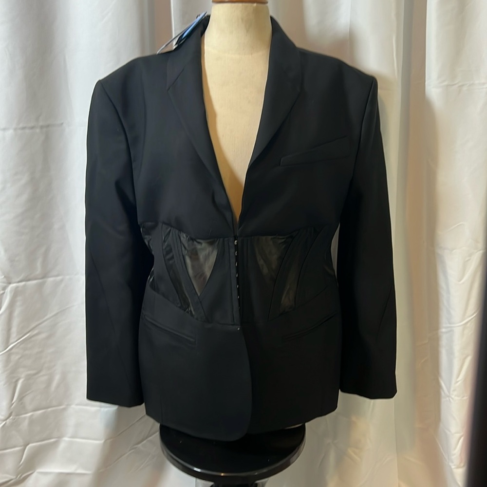 H&M Mugler Corset Wool Blazer NWT Size XL